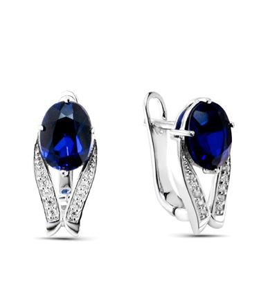 z2-8375 Серьги с фианитами. Серебро 925. 