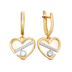 z2-11323 Серьги с фианитами. Золото 585.