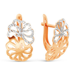 z2-8888 Серьги без вставок. Золото 585.