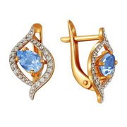 z2-8611 Серьги с полудрагоценными вставками. Золото 585.