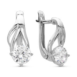 z2-9398 Серьги с фианитами. Серебро 925.