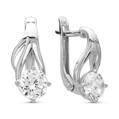 z2-9398 Серьги с фианитами. Серебро 925.