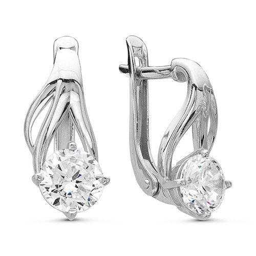 z2-9398 Серьги с фианитами. Серебро 925. 