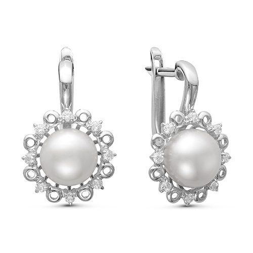 z2-9425 Серьги с жемчугом. Серебро 925. 