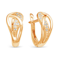 z2-9595 Серьги с фианитами. Золото 585.