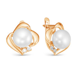 z2-9708 Серьги с жемчугом. Золото 585.