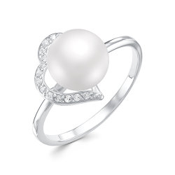 z1-9852 Кольцо с жемчугом. Серебро 925.