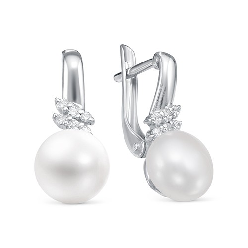 z2-10045 Серьги с жемчугом. Серебро 925. 