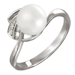 z1-8550 Кольцо с жемчугом. Серебро 925.