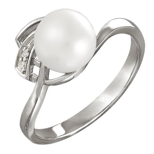 z1-8550 Кольцо с жемчугом. Серебро 925. 