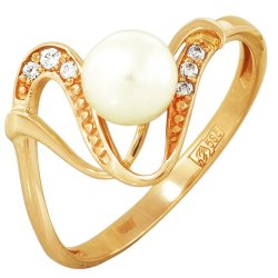 z1-7527 Кольцо с жемчугом. Серебро 925.