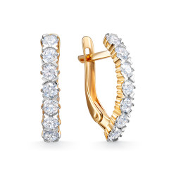 z2-10868 Серьги с фианитами. Золото 585.