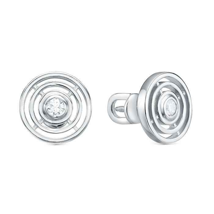 z2-11096 Серьги с фианитами. Серебро 925. 