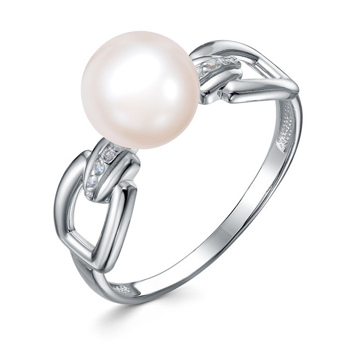 z1-11518 Кольцо с жемчугом. Серебро 925. 
