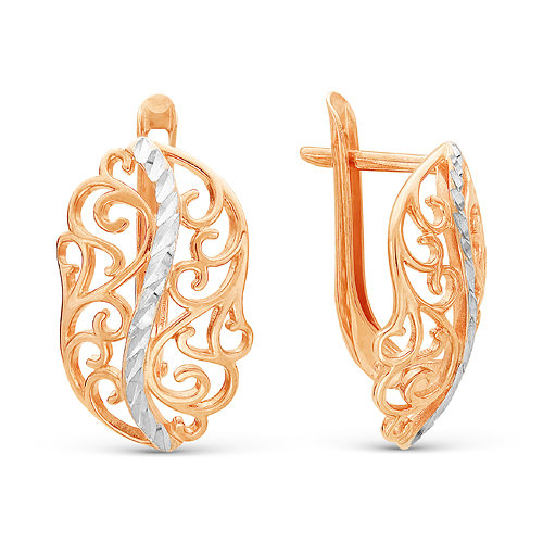 z2-8920 Серьги без вставок. Золото 585. 