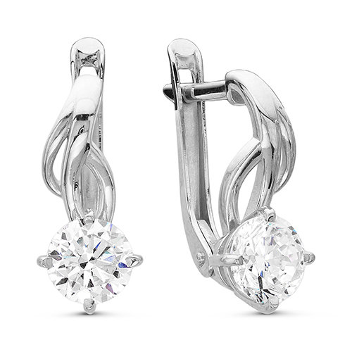 z2-9394 Серьги с фианитами. Серебро 925. 