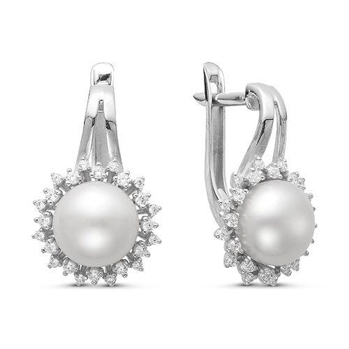 z2-9433 Серьги с жемчугом. Серебро 925. 