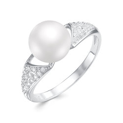 z1-9871 Кольцо с жемчугом. Серебро 925.