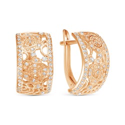 z2-9880 Серьги с фианитами. Золото 585.