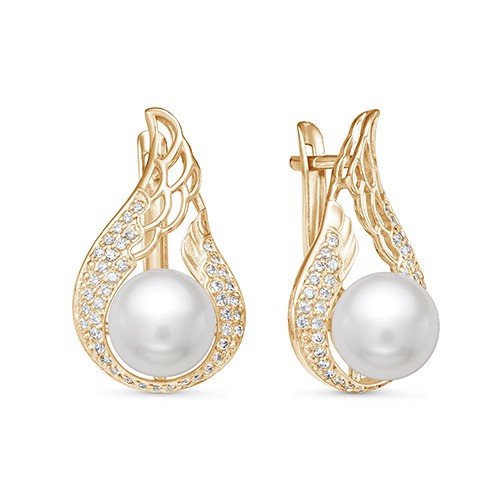 z2-10067 Серьги с жемчугом. Золото 585. 