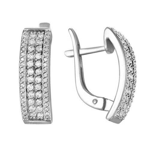 z2-8479 Серьги с фианитами. Серебро 925.  