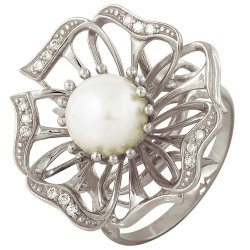 z1-7541 Кольцо с жемчугом. Серебро 925.