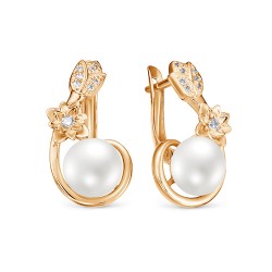 z2-10231 Серьги с жемчугом. Золото 585.