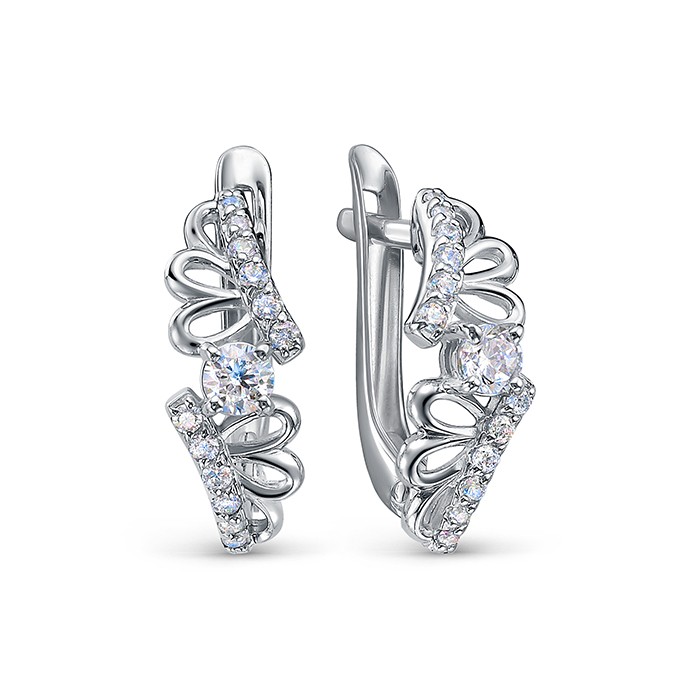z2-10507 Серьги с фианитами. Серебро 925. 
