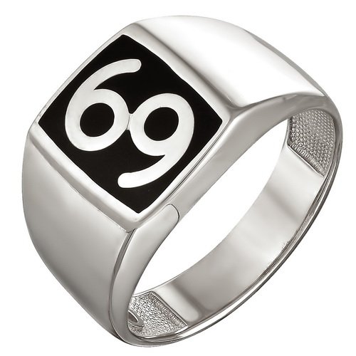 z1-8441-7 Печатка из серебра 925 пробы с родированием. Рак.Серебро 925. 