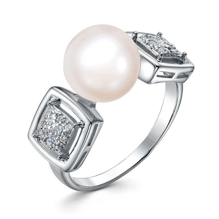 z1-11517 Кольцо с жемчугом. Серебро 925. 