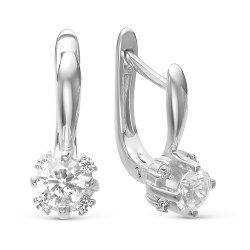 z2-8787 Серьги с фианитами. Серебро 925.