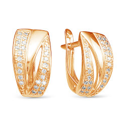 z2-9597 Серьги с фианитами. Золото 585.