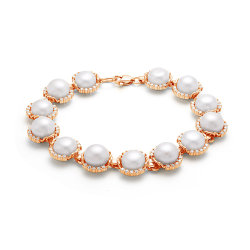 z8-101 Браслет с жемчугом. Золото 585.