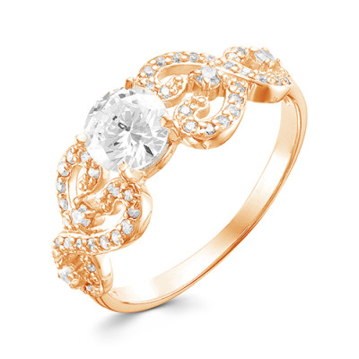 z1-9633 Кольцо с фианитами. Золото 585.