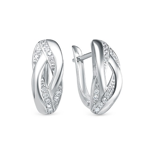 z2-10119 Серьги с фианитами. Серебро 925. 