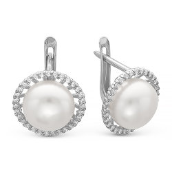 z2-8896 Серьги с жемчугом. Серебро 925.