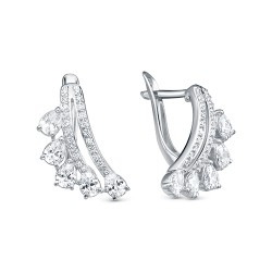 z2-10182 Серьги с фианитами. Серебро 925.