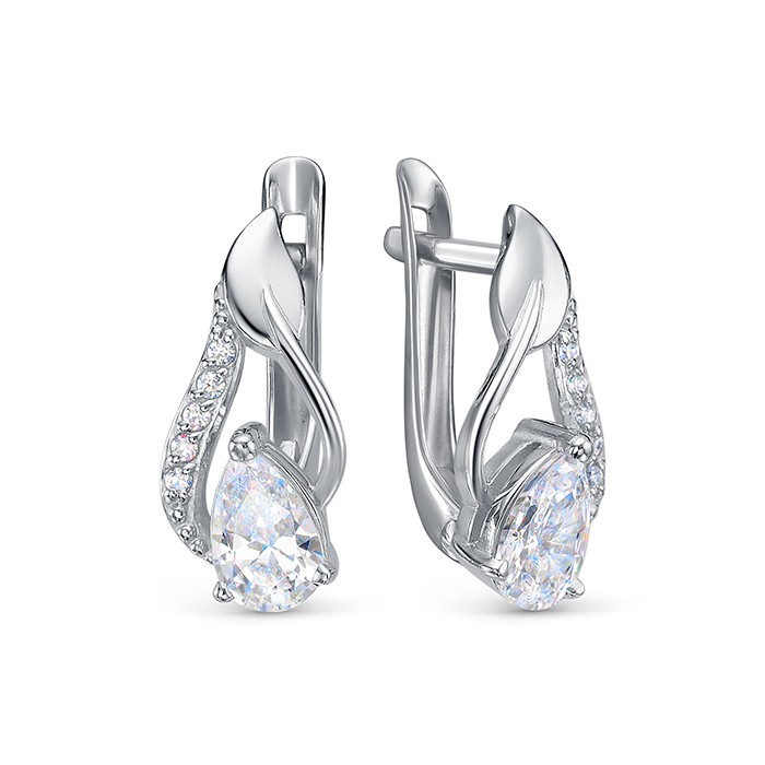 z2-10474 Серьги с фианитами. Серебро 925. 