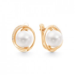 z2-10486 Серьги с жемчугом. Золото 585.