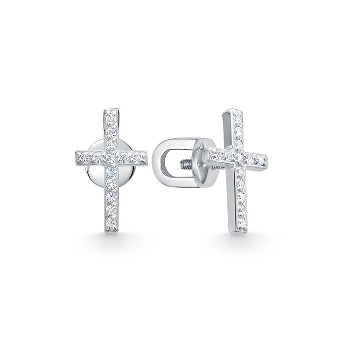 z2-10732 Серьги с фианитами. Серебро 925.  