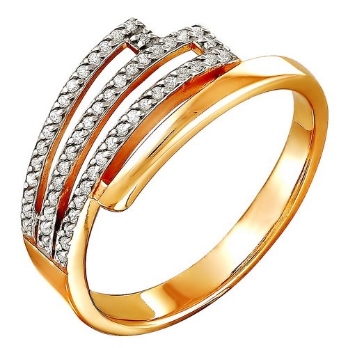 z1-8485 Кольцо с бриллиантовой россыпью. Золото 585. 