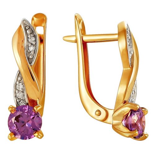 z2-8686 Серьги с полудрагоценными вставками. Золото 585. 