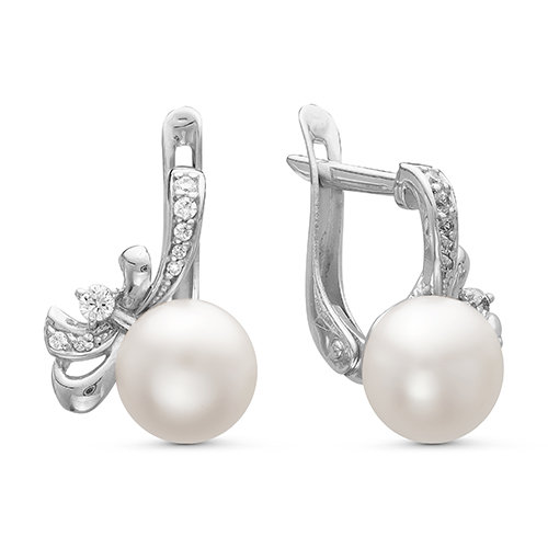 z2-9380 Серьги с жемчугом. Серебро 925. 