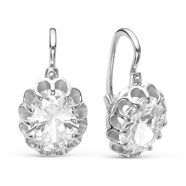 z2-9559 Серьги с фианитами. Серебро 925. 