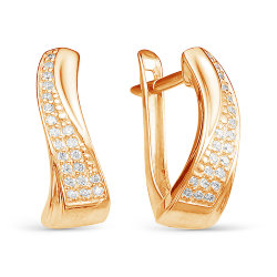 z2-9590 Серьги с фианитами. Золото 585.