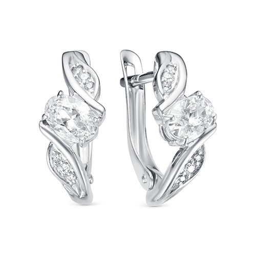 z2-9943 Серьги с фианитами. Серебро 925. 