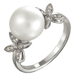 z1-8580 Кольцо с жемчугом. Серебро 925.