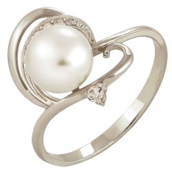 z1-8098 Кольцо с жемчугом. Серебро 925.