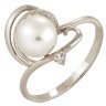 z1-8098 Кольцо с жемчугом. Серебро 925. 