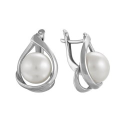 z2-8596 Серьги с жемчугом. Серебро 925.